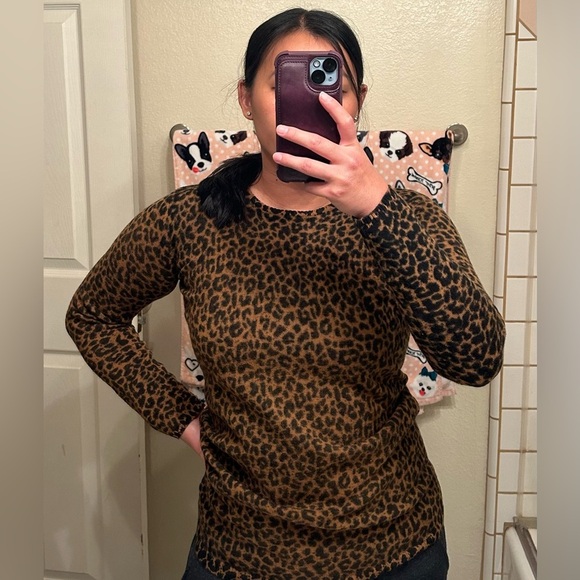 Vintage Jones New York Dress Animal Print Wool Sweater - S - Picture 6 of 6